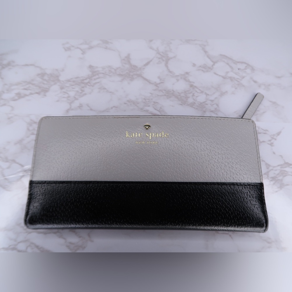 Kate Spade Grand Street Large Stacy Wallet - Stone Ice/Black